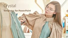  Presentation with design fashion - Presentation having young-stylish-fashion-designer-creates background and a cream colored foreground