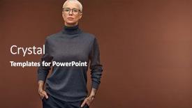  Presentation with trousers - Colorful theme enhanced with young-stylish-female-in-dark backdrop and a tawny brown colored foreground