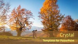  Presentation with healthy relationship - Slide set having young-stylish-hipster-woman-playing background and a tawny brown colored foreground