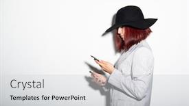  Presentation with black woman - PPT layouts enhanced with young-stylish-woman-wearing-grey background and a light gray colored foreground