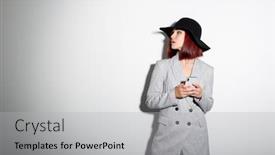  Presentation with black woman - Amazing slide deck having young-stylish-woman-wearing-grey backdrop and a light gray colored foreground