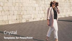  Presentation with plus size fashion model - Presentation having young-stylish-woman-wearing-neutral background and a gray colored foreground