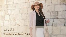  Presentation with fashion handbag - Cool new presentation with young-stylish-woman-wearing-neutral backdrop and a lemonade colored foreground