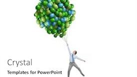  Presentation with flies nervous system - Colorful slide set enhanced with young successful businessman flies on bunch of colorful balloons backdrop and a white colored foreground