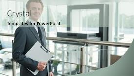  Presentation with car dealer - Cool new slides with young-successful-car-dealer backdrop and a soft green colored foreground