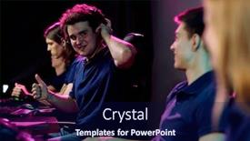  Presentation with successful - Audience pleasing slide deck consisting of young-successful-e-sport-gamer backdrop and a navy blue colored foreground