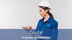  Presentation with successful - Presentation consisting of young-successful-female-engineer background and a ocean colored foreground