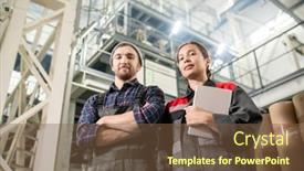  Presentation with technical - Theme consisting of young-successful-male-and-female background and a tawny brown colored foreground