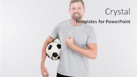  Presentation with strength - Theme with young-successful-soccer-player background and a white colored foreground
