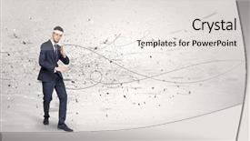  Presentation with karate - PPT theme enhanced with young suited karate trainer doing background and a white colored foreground