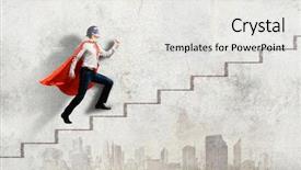  Presentation with superman - Colorful PPT theme enhanced with young superman walking up backdrop and a white colored foreground