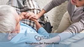  Presentation with caregiver - Theme having young-supportive-female-caregiver-sitting background and a light blue colored foreground