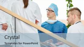  Presentation with emergency - Cool new presentation theme with young surgeon plan surgery backdrop and a light blue colored foreground
