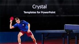  Presentation with sports table tennis - PPT layouts enhanced with young table tennis player background and a wine colored foreground