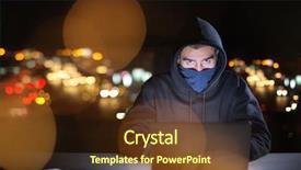  Presentation with computer hacker - Amazing theme having young talented hacker using laptop backdrop and a tawny brown colored foreground