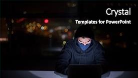  Presentation with computer hacker - PPT layouts consisting of young talented hacker using laptop background and a black colored foreground