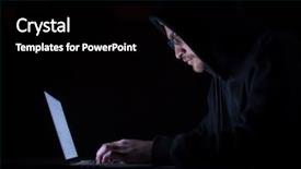  Presentation with dark night - Audience pleasing theme consisting of young talented hacker using laptop backdrop and a black colored foreground