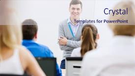  Presentation with classroom - PPT theme featuring country side empty road on background and a arctic colored foreground