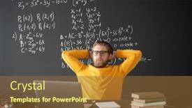  Presentation with algebra - Presentation theme with young-teacher-or-student background and a tawny brown colored foreground