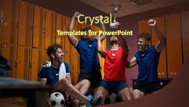  Presentation with football - Presentation theme featuring young-team-of-football-players background and a tawny brown colored foreground