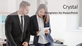  Presentation with lawyer - Beautiful presentation design featuring young team of lawyers backdrop and a light gray colored foreground