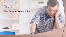  Presentation with computer workshop - Slide set featuring young technician repairing computer in workshop background and a lemonade colored foreground