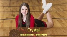  Presentation with teen - Audience pleasing slide set consisting of young teen cheerleader portrait backdrop and a tawny brown colored foreground
