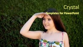  Presentation with green architecture natural marble - PPT layouts featuring young-teen-looking-something-outdoor background and a tawny brown colored foreground