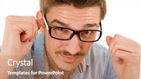  Presentation with teen - Slide set with young teen man hiding isolated on white background and a coral colored foreground