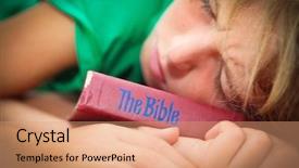  Presentation with teen - PPT theme having young teen sleeping sadly background and a coral colored foreground