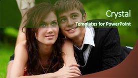  Presentation with teenage love - Beautiful theme featuring young teenage couple lying backdrop and a tawny brown colored foreground