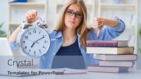  Presentation with teenage - Beautiful presentation theme featuring young-teenage-female-student-preparing backdrop and a light blue colored foreground