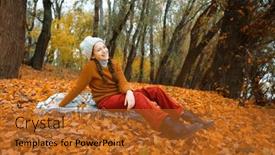  Presentation with forest beautiful spring nature - Slides having young-teenage-girl-is-sitting background and a red colored foreground