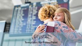  Presentation with teenage girl - Colorful theme enhanced with young-teenage-girl-reuniting backdrop and a light blue colored foreground