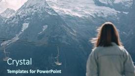  Presentation with walking nordic - Presentation theme with young-teenage-girl-walking background and a ocean colored foreground