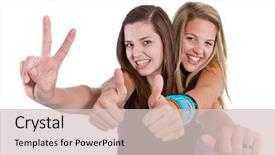  Presentation with teenage - Theme with young teenage girls with stylish background and a lemonade colored foreground