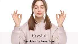  Presentation with peaceful - Slide deck having young-teenager-girl-in-sweatshort background and a lemonade colored foreground