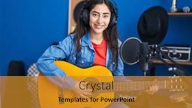  Presentation with music classic - Slides featuring young-teenager-girl-playing-classic background and a  colored foreground