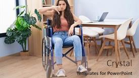  Presentation with living room - Presentation featuring young-teenager-girl-sitting background and a coral colored foreground