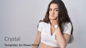  Presentation with infection - Slides consisting of young-teenager-girl-standing-over background and a light gray colored foreground