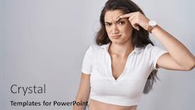  Presentation with acne - Slide set featuring young-teenager-girl-standing-over background and a light gray colored foreground