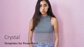  Presentation with african american teenager girl - Slides with young-teenager-girl-wearing-casual background and a soft green colored foreground