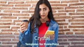  Presentation with student - Presentation design enhanced with young-teenager-girl-wearing-student background and a ocean colored foreground