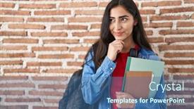  Presentation with student - Slide deck enhanced with young-teenager-girl-wearing-student background and a  colored foreground