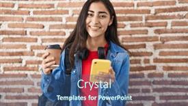  Presentation with student - Slide set consisting of young-teenager-girl-wearing-student background and a ocean colored foreground