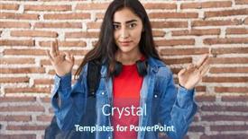  Presentation with student - Presentation theme featuring young-teenager-girl-wearing-student background and a  colored foreground