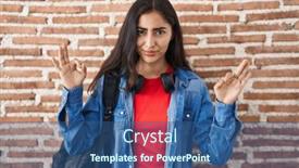  Presentation with student - Presentation theme enhanced with young-teenager-girl-wearing-student background and a  colored foreground