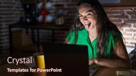  Presentation with working - PPT theme enhanced with young-teenager-girl-working background and a wine colored foreground