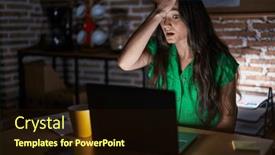  Presentation with memory - Presentation design consisting of young-teenager-girl-working background and a wine colored foreground