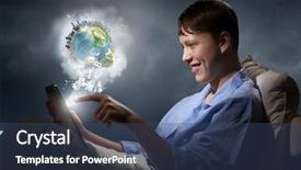  Presentation with nasa - Slide deck featuring young teenager guy in bed using tablet pc elements of this image are furnished by nasa background and a ocean colored foreground